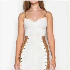 AKIRA Mini Dress with Gold Chain Details